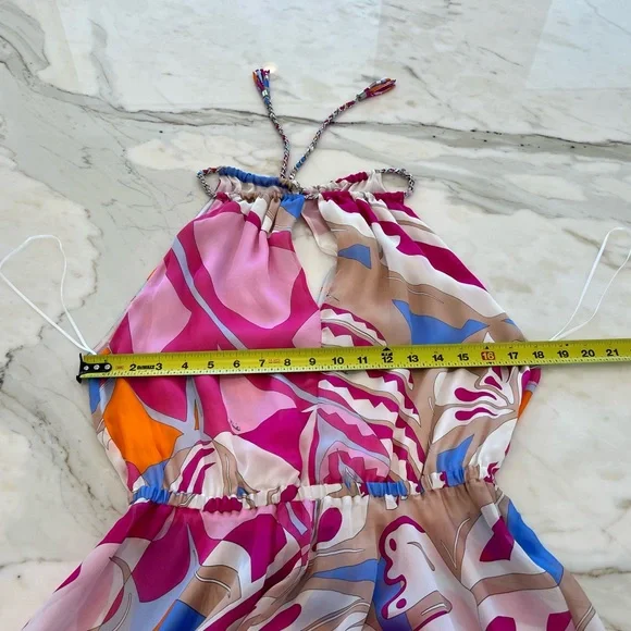 EMILIO PUCCI PINK MULTI MAXI SILK DRESS SIZE IT 40 / US 6